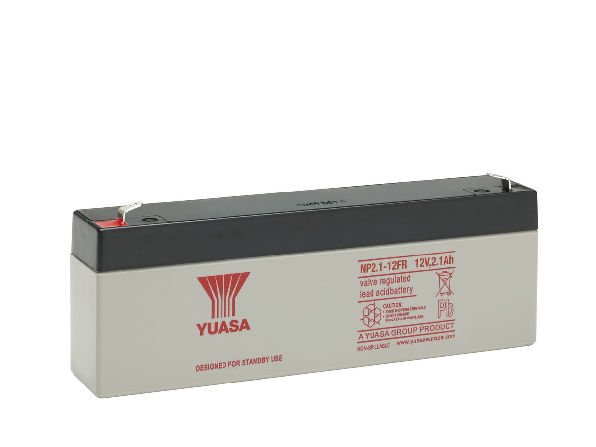Yuasa NP2.1-12/187/FR/Box General Purpose VRLA Battery, 12V 2.1 Ah