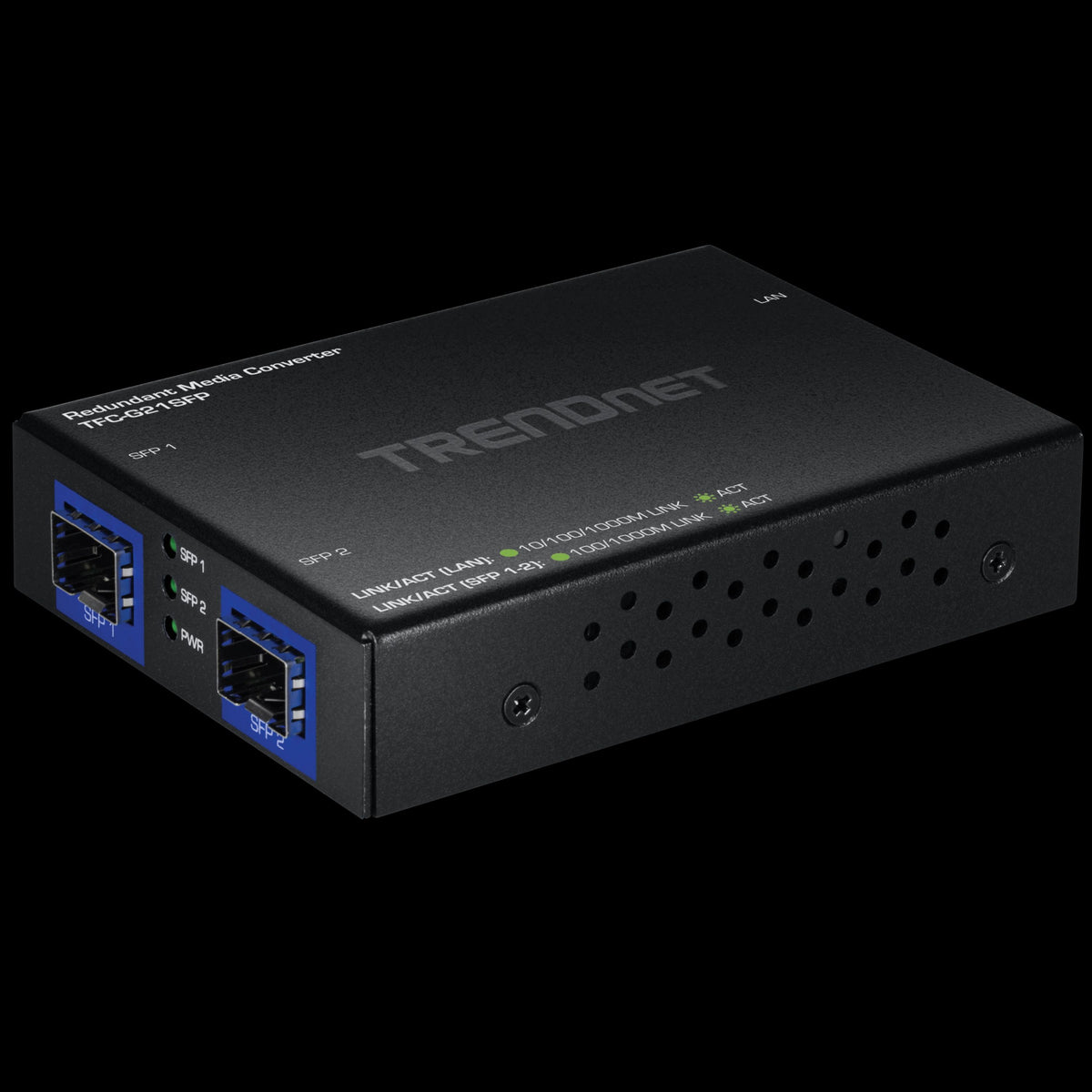 TRENDnet TFC-G21SFP 1000BASE-T to Dual SFP Fiber Media Converter with Redundant Mode