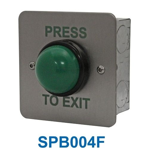 Videx SPB004F Special Access Dome Exit Button, Stainless Steel, Green