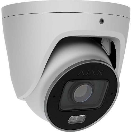 Ajax 126281.197.WH1 TurretCam HLVF 5MP Wired AI-Powered Security IP Camera, 85° Viewing Angle, 4mm Lens, White