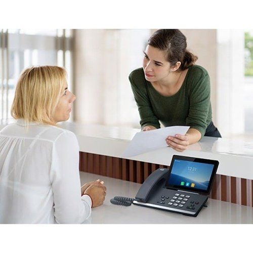 2N 1120102 D7A IP Phone D7A Series, Intercom Answering Unit Supports Skype and Zoom, Black