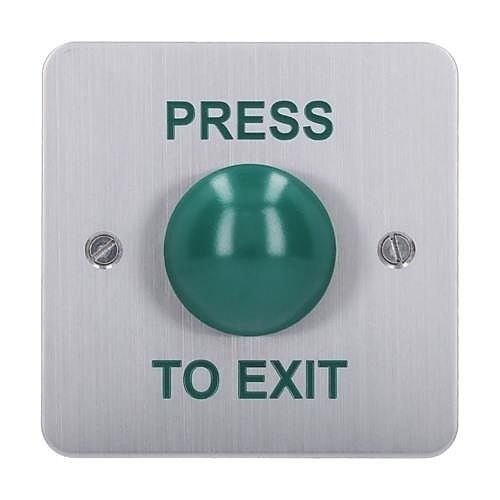 CDVI RTE-SFD Stainless Steel green Dome Exit Button, Flush Mount