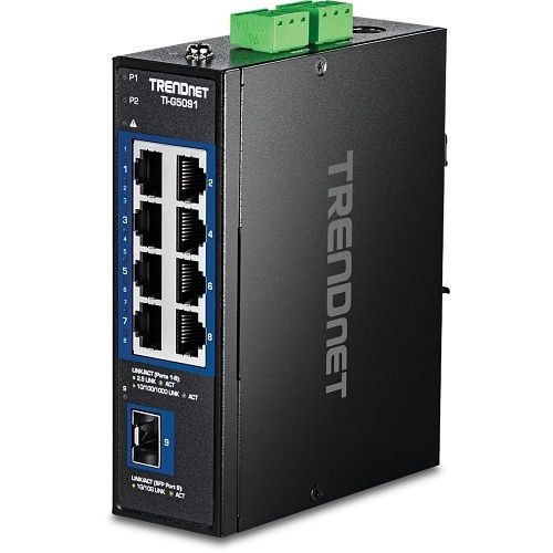 TRENDnet TI-G5091 9-Port Industrial 2.5G DIN-Rail Switch with 10G SFP+ Port