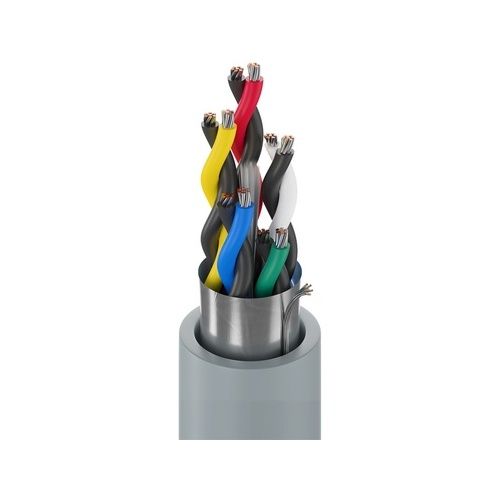 Belden 9505.01152 24/5 Shielded Stranded TC RS-232 Cable, CMG, FT4, 152m Reel, Chrome
