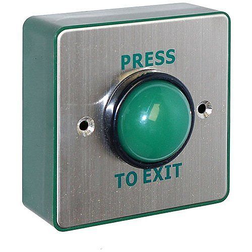 Securefast AEB507-B Stainless Steel Exit Button with Back Box and Sleeve, Greem Dome, IP65, Surface Mount, (Replaces XB/GDC/PTE/GBB)