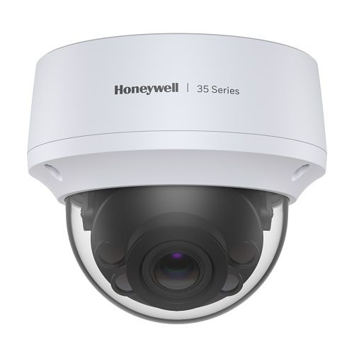 Honeywell HC35W45R2 35 Series, 5MP WDR IR MFZ Dome Camera, 120 dB, 2.7mm-13.5mm, PoE, 12VDC, Audio and Alarm In/Out, IK10, White