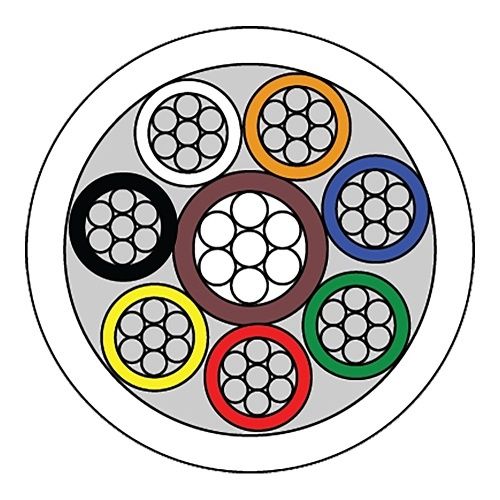 CQR CABCCA8/WH/100M Security Alarm Cable, 25/8 Stranded Unshielded PVC, Type 3 Tinned Copper, CCA 7×0.182 mm², 100m, White