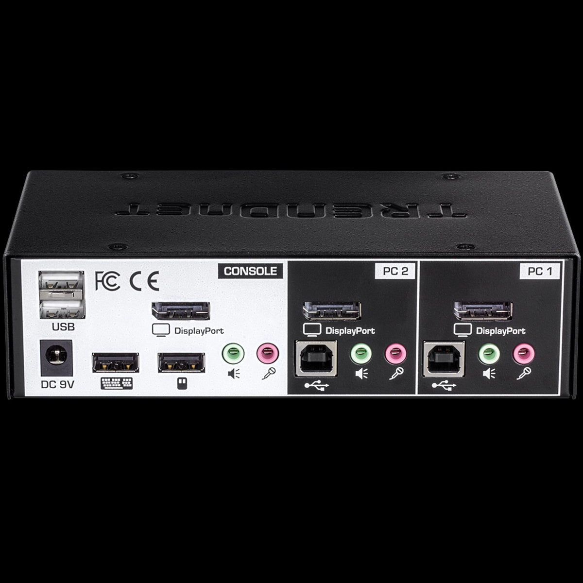 TRENDnet TK-241DP 2-Port DisplayPort KVM Switch, 3.5mm Speaker and Microphone Connection