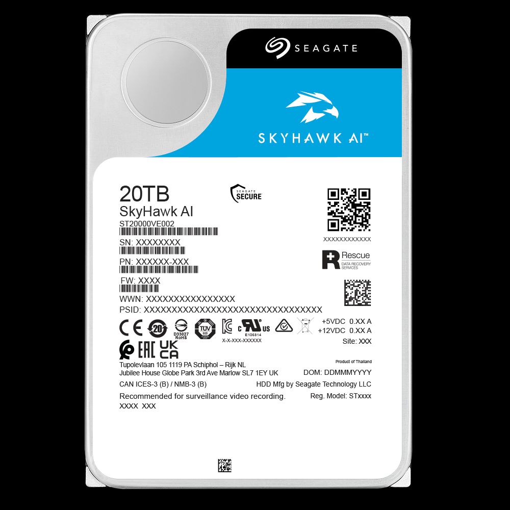 Hikvision ST20000VE004 Seagate SkyHawk AI HDD, 20TB