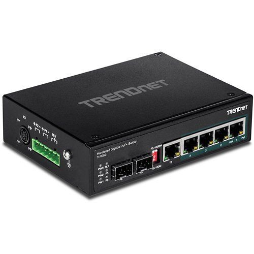 TRENDnet TI-PG62 6-Port Industrial Gigabit PoE  DIN-Rail Switch 100 - 240 V AC, 50/60 Hz, 2 A , 12Gbps