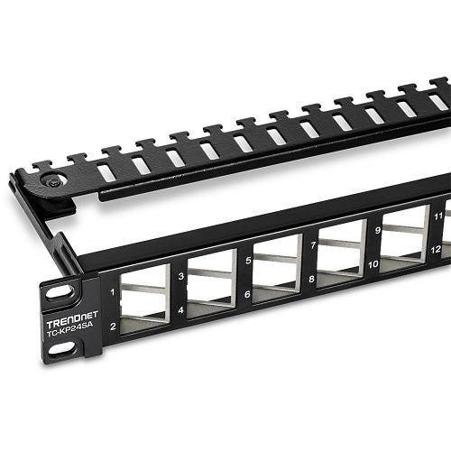 TRENDnet TC-KP24SA 24-Port Blank Angled Keystone Shielded 1U Patch Panel