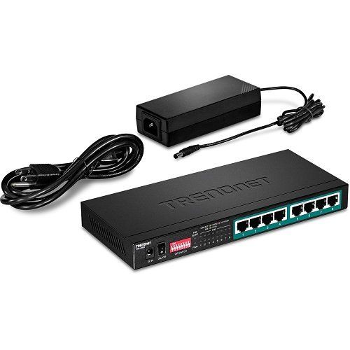 TRENDnet TPE-LG80 8-Port Gigabit Long Range PoE+ Switch, Signal Up to 200m. 65W