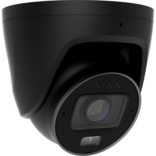 Ajax 126282.197.BL1 TurretCam HLVF 8MP Wired AI-Powered Security IP Camera, 85° Viewing Angle, 4mm Lens, Black