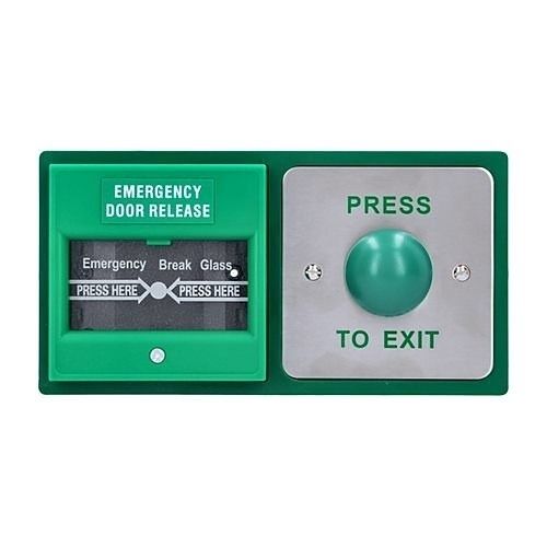 CDVI DBB-21-04 Combined Green Dome RTE and breakglass Emergency Release