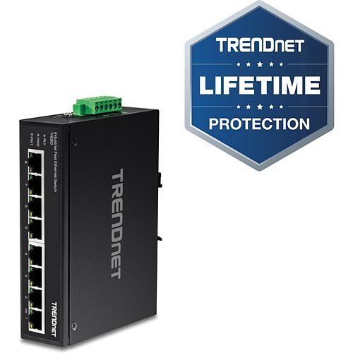 TRENDnet TI-E80 8-Port Industrial Fast Ethernet DIN-Rail Switch, IP30, 12 – 56V DC