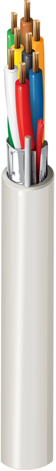 Belden 4506FLW.00500 Security and Sound 8 Conductor 22 AWG Shielded LSZH Alarm Cable, 1640', Grey