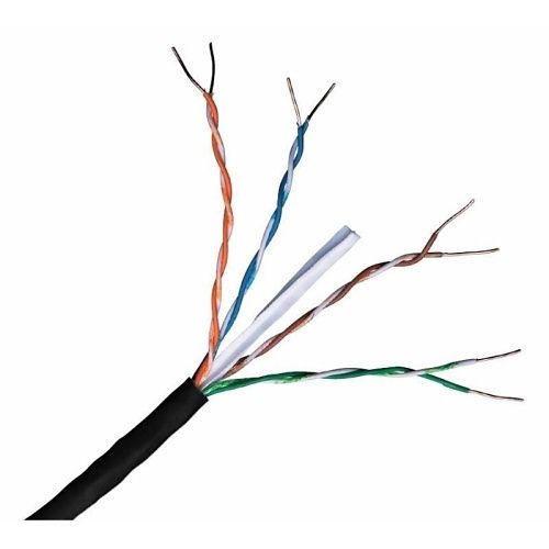Connectix 001-003-004-90 CAT6 External Solid Core U/UTP Cable with LDPE Outer Sheath, 100m, Black