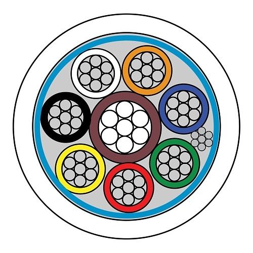 CQR CABCCAS8/WH/100M 8-Core Cable, Type 3 CCAM Screened, PVC, 100m, White