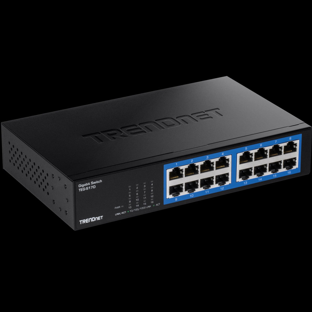 TRENDnet TEG-S17D 16‑Port Gigabit Desktop Unmanaged Switch Metal Housing