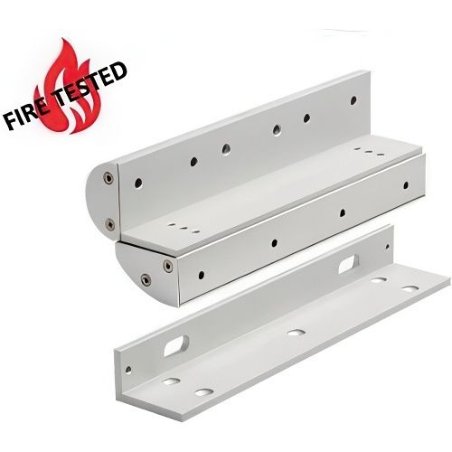 STP STP-EM300ZLDC-FIRE Double Covered Z and L Bracket for Slim Fire-Rated Maglocks, Anodised Aluminium
