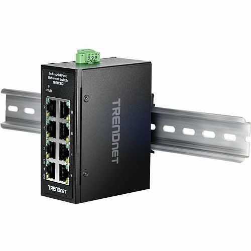 TRENDnet TI-ELC80 8-Port Industrial Fast Ethernet DIN-Rail Mini Switch