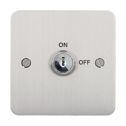 CDVI KEY-SSMAKA KEY-S Series 1-Gang 2-Position Surface Mount Square Keyswitch, Maintained, Keyed Alike, Stainless Steel