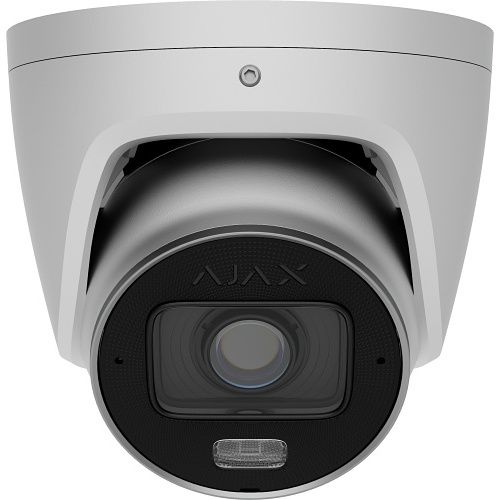 Ajax 126281.197.WH1 TurretCam HLVF 5MP Wired AI-Powered Security IP Camera, 85° Viewing Angle, 4mm Lens, White