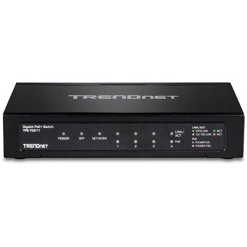 TRENDnet TPE-TG611 6-Port Gigabit PoE+ Switch, 65W