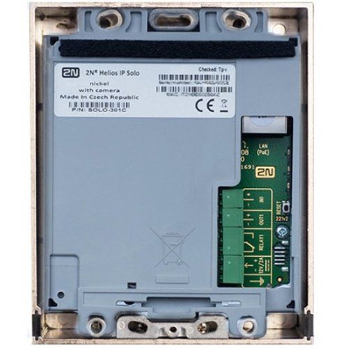 2N 9155301CS IP Solo 1-Button Intercom Door Station Module with Camera, IP54, 12VDC, Surface Mount, Nickel