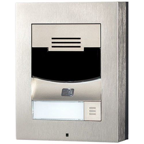2N 9155301CS IP Solo 1-Button Intercom Door Station Module with Camera, IP54, 12VDC, Surface Mount, Nickel