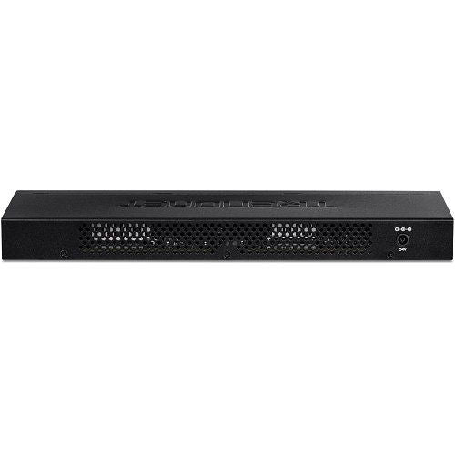TRENDnet TPE-TG160H 16-Port Gigabit PoE+ Switch, 19” Rack Mountable with Brackets Included, 123W