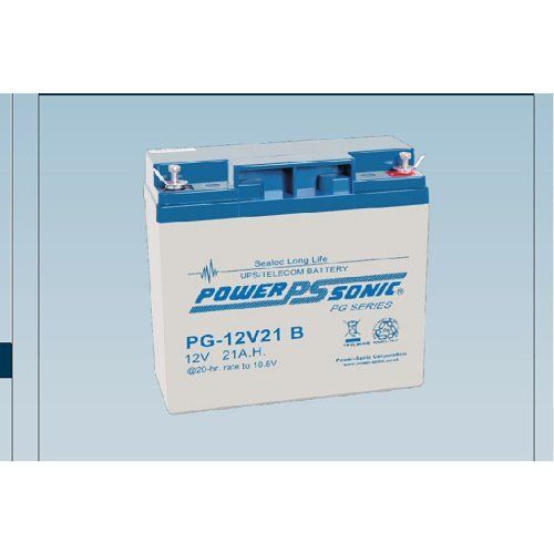 Power Sonic PG12V21 PG Series, 12V, 21Ah, Valve Regulated Lead Acid Rechargable Battery, 20-Hr Rate Capacity