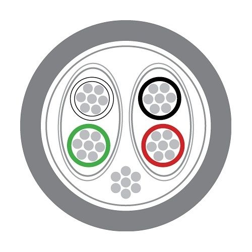 Quality Connectivity ISP2LSZH-1 G Individual Screened Pairs Data/Security/Audio Cable, 22AWG, 2 Pair, LSZH Jacket, 100m (328'), grey