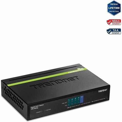 TRENDnet TPE-TG50G 5-Port Gigabit PoE+ Switch, 31W, (Replaces TPE-TG50g)
