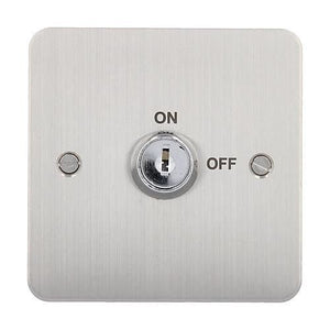 CDVI KEY-SFMAKA KEY-S Series 1-Gang 2-Position Flush Mount Square Keyswitch, Maintained, Keyed Alike, Stainless Steel