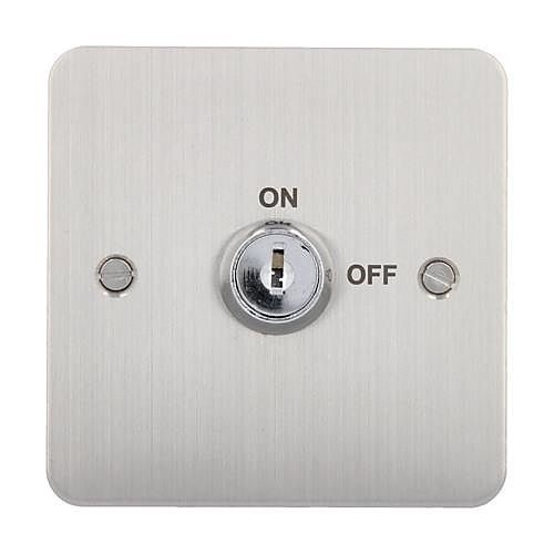 CDVI KEY-SFMAKA KEY-S Series 1-Gang 2-Position Flush Mount Square Keyswitch, Maintained, Keyed Alike, Stainless Steel