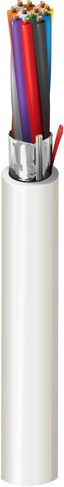 Belden 4309FLW.00305 Security and Sound 12 Conductor 18 AWG Shielded LSZH Alarm Cable, 1000', Grey