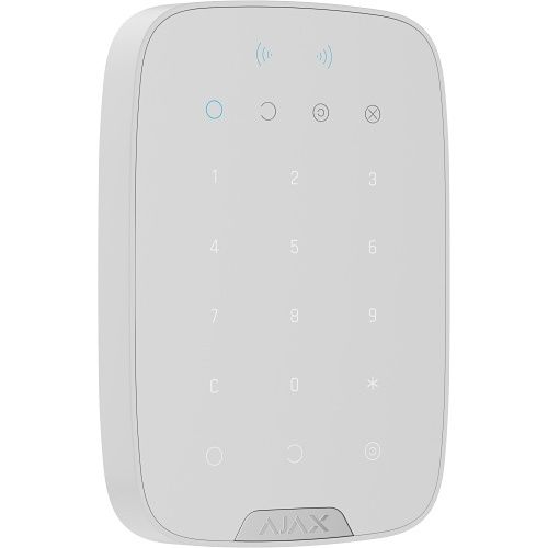 Ajax 133210.83.WH1 Superior KeyPad Plus Jeweller Wireless Keypad with Touch Buttons Supporting Authentication via Pass, Tag, and Codes, White, (Replaces 70224.83.WH1)