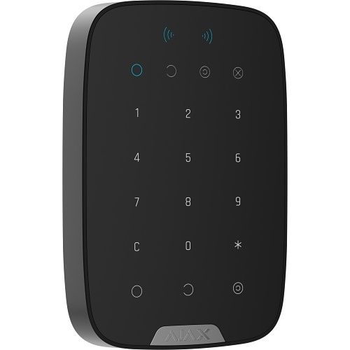 Ajax 133211.83.BL1 Superior KeyPad Plus Jeweller Wireless Keypad with Touch Buttons Supporting Authentication via Pass, Tag, and Codes, Black, (Replaces 70225.83.BL1)