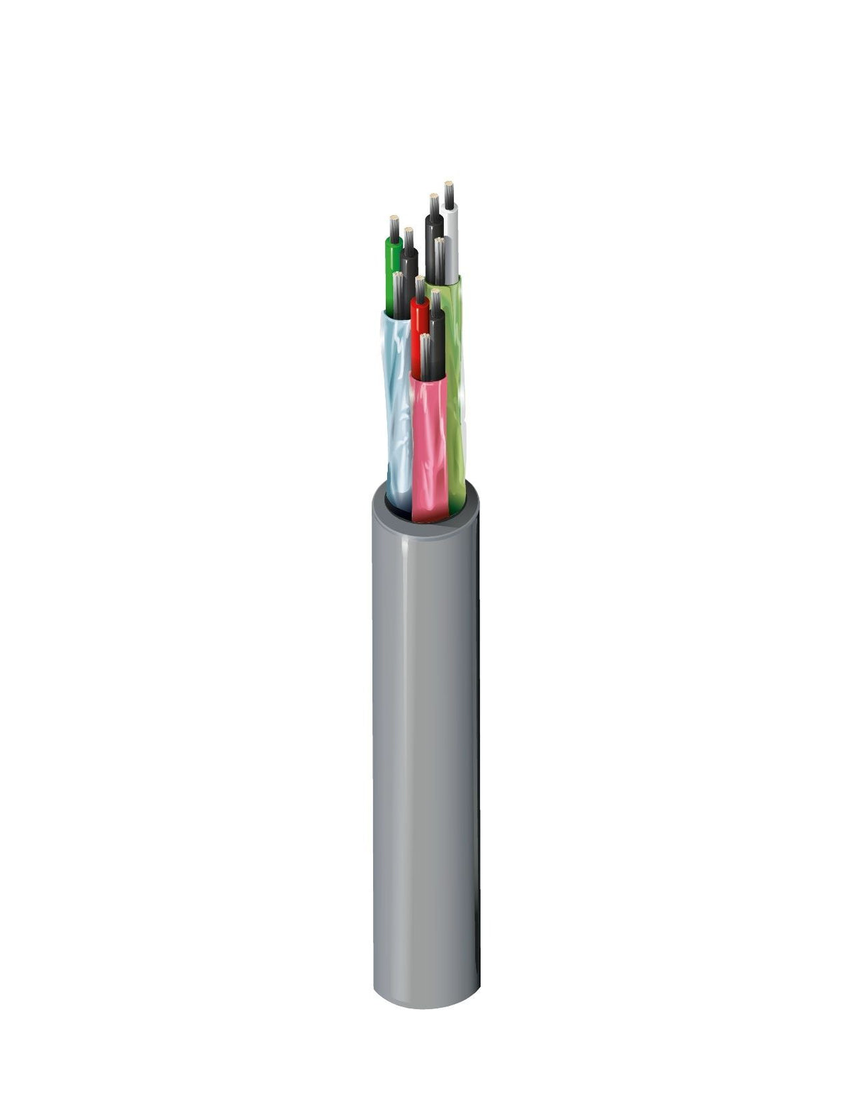 Belden 9773 060500 18AWG Audio, Control and Instrument Cable, Stranded (19x30) Tinned Copper Conductors, Polypropylene Insulation, PVC Jacket, 500' Reel, Chrome