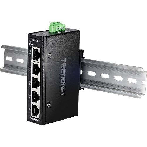 TRENDnet TI-ELC50 5-Port Industrial Fast Ethernet DIN-Rail Mini Switch