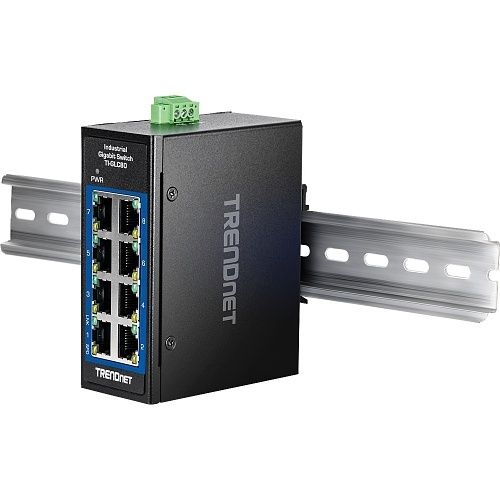 TRENDnet TI-GLC80 8-Port Industrial Gigabit DIN-Rail Mini Switch