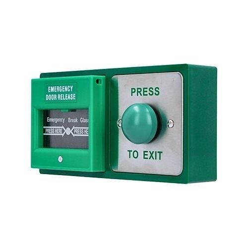 CDVI DBB-21-04 Combined Green Dome RTE and breakglass Emergency Release