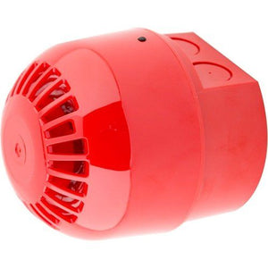 Klaxon PSS-0003 Sonos Sounder, 9-60VDC, 4-41mA, PSO-0001 Shallow Base, Head PSS-0084, IP21, Red