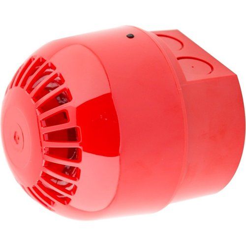 Klaxon PSS-0003 Sonos Sounder, 9-60VDC, 4-41mA, PSO-0001 Shallow Base, Head PSS-0084, IP21, Red