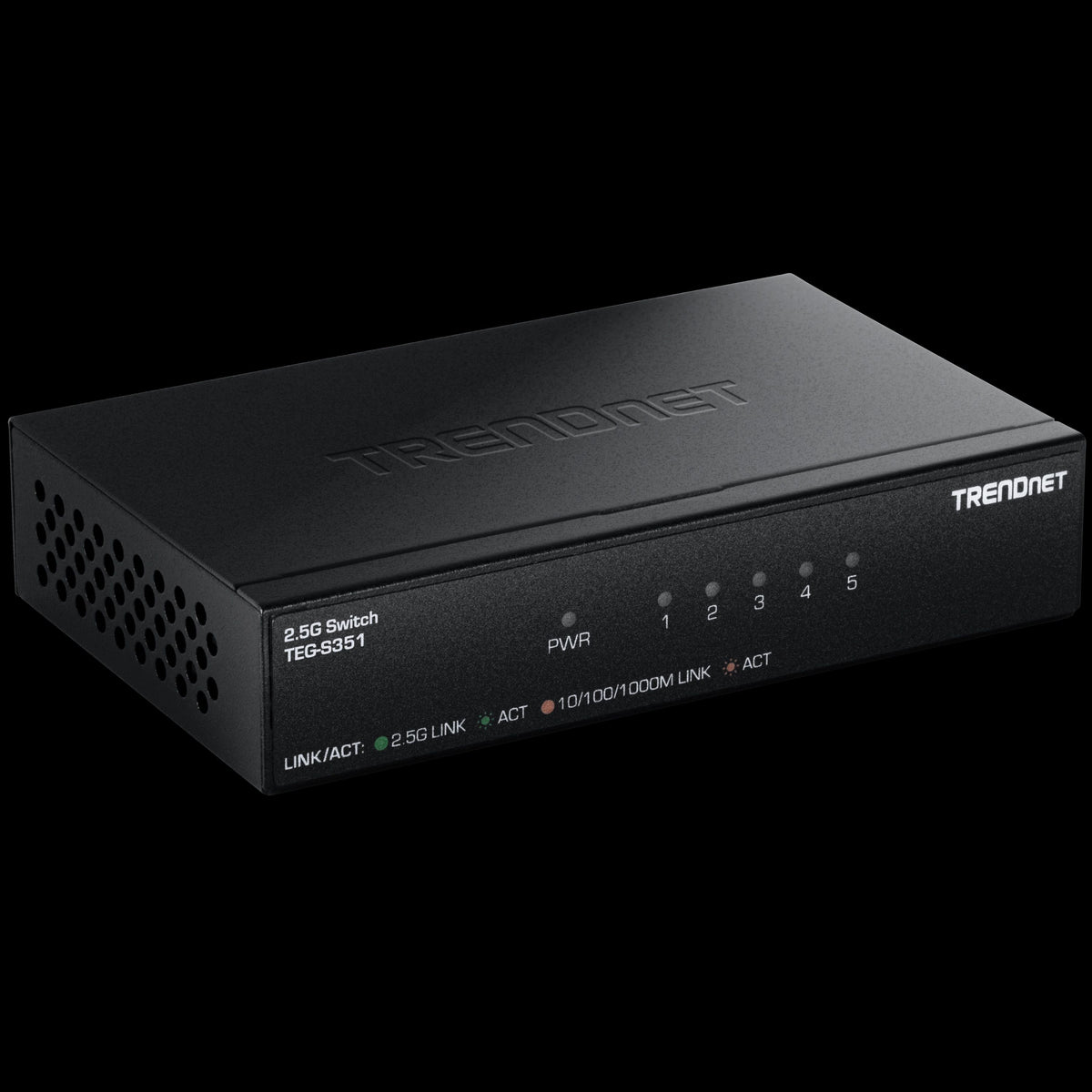 TRENDnet TEG-S351 5‑Port 2.5G Unmanaged Desktop/Wall‑Mount Switch 25Gbps Switching Capacity