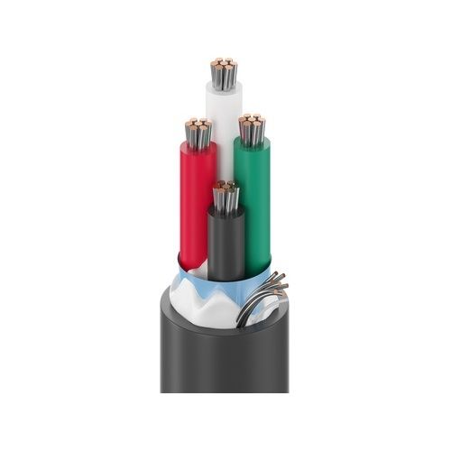 Belden 5302F1 0101000 18-4 Shielded Stranded TC Security and Sound Cable, CMG, FPL, 1000' Reel, Black