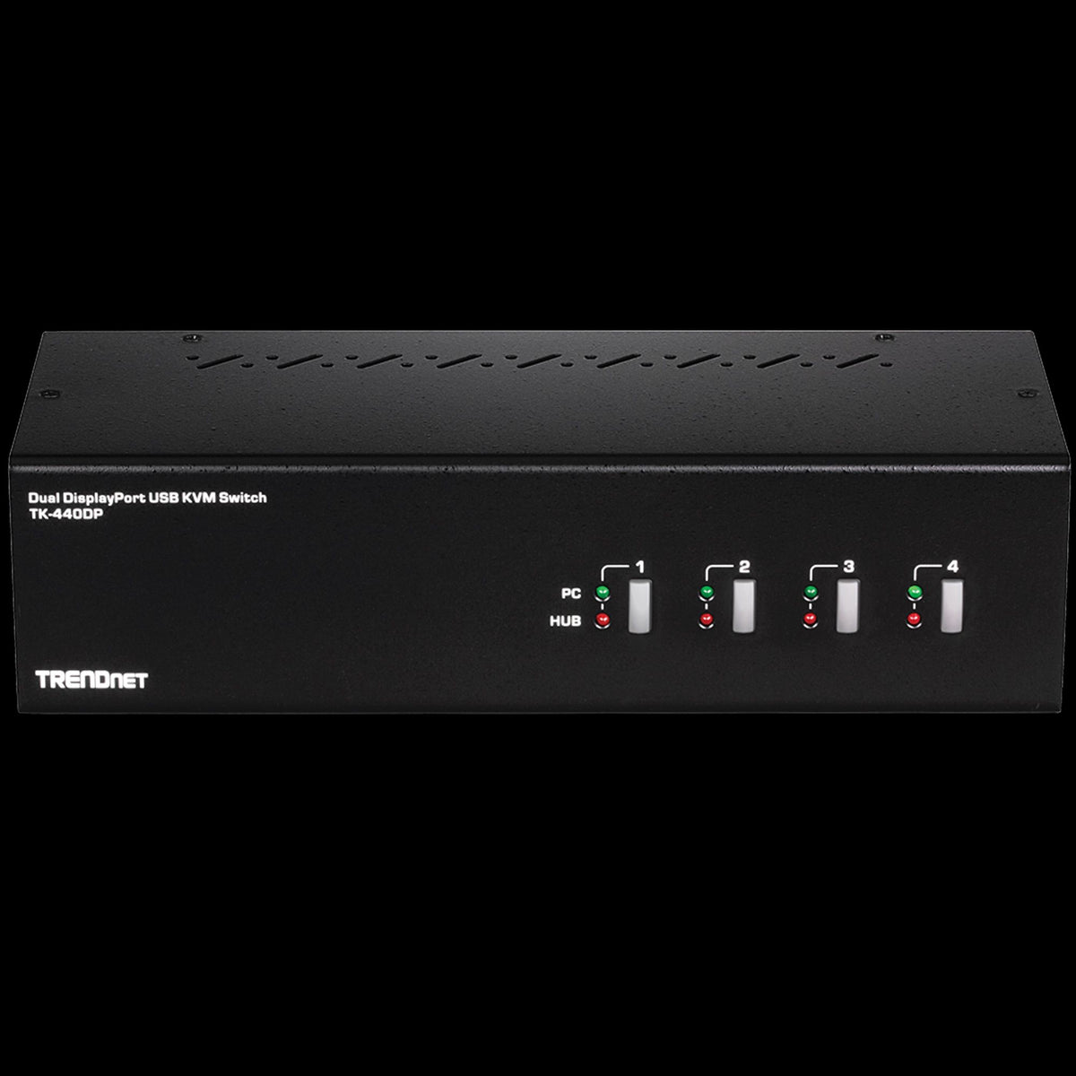 TRENDnet TK-440DP 4-Port Dual Monitor DisplayPort 1.2 KVM Switch, 3.5mm Speaker and Microphone Connection