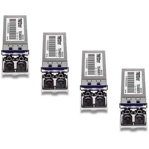 TRENDnet TEG-MGBS10/4 SFP Single Mode LC Module, 10km, 4-Pack