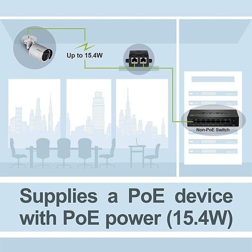 TRENDnet TPE-113GI Gigabit PoE Injector, 15.4W, 100m, (Replaces TPE-113GI)